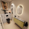 MONDIAZ TURE-DLUX Meuble toilette - 100cm - Oro - EDEN - vasque Glace - position centrale - sans trou de robinet SW1103426