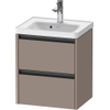 Duravit Ketho.2 Wastafelonderbouwkast - met 2 laden - 48.4x37.5x54.9cm - met grepen antraciet - basalt mat SW771825