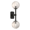 Astro Tacoma Twin Wandlamp/Plafondlamp - 230V - IP44 - bol - geribbeld - helder glas - mat zwart SW1569677