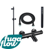 FugaFlow Eccelente Sobrado Badkamer badkraan met glijstangset met staafhanddouche, metalen doucheslang zwart mat - Black Friday - SW1124031