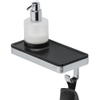 Geesa Frame Distributeur de savon avec tablette et crochet porte-serviette Noir / Chrome SW334323