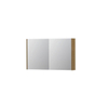 INK SPK1 Spiegelkast - 100x14x60cm - 2 deuren - dubbelzijdige Spiegel - schakelaar en stopcontact - MDF Fineer Natur SW493694