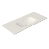 Saniclass Flow Meubelwastafel - 101x46x1.5cm - overloop - 1 wasbak midden - zonder kraangaten - solid surface wit mat SW1224149