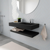 MONDIAZ ALAN 100cm - Ensemble meuble de salle de bains - solid surface - tablette avec lavabo suspendu - vasque à droite - 1 trou de robinet - urban SW408854