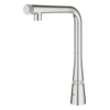 GROHE Zedra Mitigeur de cuisine - haut - bec en L extensible - supersteel brossé SW392215