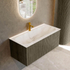 Mondiaz KURVE-DLUX Ensemble de meubles de salle de bains - 100x46x40cm - 1 tiroir - vasque solid surface - au milieu - 1 trou de robinet - Shadow SW1414351