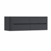 H&R Badmeubelen Juice Wastafelonderkast - 160x45x50cm - linkerhoek afgerond - 4 lades - geïntegreerde greep - Dark blue mat SW1491289