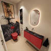 MONDIAZ TURE-DLUX Meuble toilette - 100cm - Fire - EDEN - vasque Lava - position centrale - sans trou de robinet SW1103794