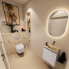 MONDIAZ TURE-DLUX Meuble toilette - 40cm - Cale - EDEN - vasque Frappe - position droite - sans trou de robinet SW1105183