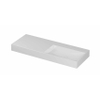 INK United lavabo - 120x45x11cm porcelaine droite avec 1 trou de robinetterie incl. bonde clic-clac en porcelaine et système de trop-plein dissimulé - blanc brillant SW956092
