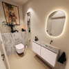 MONDIAZ TURE-DLUX meuble WC 100cm Rosee. Lavabo EDEN Glace position droite. Sans trou de robinet. SW1103503