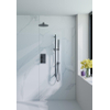 Fortifura Calvi Ensemble de douche pluie encastrable - thermostatique - bras mural - pommeau 25cm - barre curseur - douchette stick - flexible en métal - Noir mat SW1233185