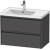 Duravit ketho meuble avec 2 tiroirs pour lavabo à gauche 78.4x45.5x54.9cm avec poignées anthracite graphite mat SW773007