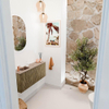 Mondiaz JOYA-DLUX 90cm meuble de toilette - couleur Dusk - Vasque FAYE position Gauche 1 trou de robinet couleur Arena. SW1425752