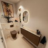 MONDIAZ TURE-DLUX Meuble toilette - 120cm - Rust - EDEN - vasque Frappe - position gauche - 1 trou de robinet SW1102992