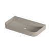 INK Duomo Lavabo - 80x45x10cm - posé - coins arrondis - sans trou de robinet - polystone - coton crème mat SW1406007