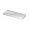 INK United Wastafel - 120x45cm - 1 kraangat - links - porselein - click plug - verborgen overloop systeem - Glans wit SW1443700