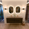 Mondiaz CIRO-DLUX Badkamermeubelset - 150x45x50cm - Solid surface wastafel Oza - 2 wasbak Dubbel - 2 kraangaten - 4 lades - Shadow SW1532650