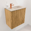 Mondiaz JOYA-DLUX 40cm toiletmeubel - kleur Oak - Wastafel FAYE positie Rechts 1 kraangat kleur Frappe. SW1421862