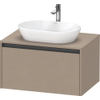 Duravit Ketho.2 Wastafelonderbouwkast - inclusief consoleplaat - met 1 lade - 80x55x45.9cm - met handgreep antraciet - linnen mat SW773041