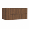H&R Badmeubelen Juice Wastafelonderkast - 100x45x50cm - linkerhoek afgerond - 2 lades - geïntegreerde greep - Dark oak SW1489562