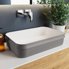 Mondiaz Arvo waskom 55x38x13cm rechthoek opbouw Solid Surface Darkgrey/Talc SW643558 Mondiaz Arvo waskom 55x38x13cm rechthoek opbouw Solid Surface Darkgrey/Talc SW643558