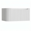 H&R Badmeubelen Juice Wastafelonderkast - 80x45x40cm - linkerhoek afgerond - 3D-front - 1 lade - geïntegreerde greep - wit mat SW1259598