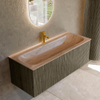 MONDIAZ KURVE-DLUX Meuble de salle de bains 120 cm couleur Shadow avec 1 tiroir et 0 porte. Lavabo BIG LARGE Central 1 trou de robinet Saba. SW1433270
