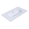 Arcqua Oval Inbouw Wastafel - 81x46x1.5cm - enkele wasbak - zonder kraangat - cast marble - glans wit SW1581327