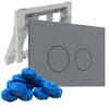 FugaFlow Eccelente Press Bedieningsplaat met toiletblokjeshouder - voor Geberit UP320 inbouwreservoir - dualflush - ronde knoppen - kunststof - inclusief 12 toiletblokjes - licht grijs SW1469340