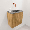 Mondiaz JOYA-DLUX 40cm toiletmeubel - kleur Oak - Wastafel FAYE positie Rechts Zonder kraangat kleur Sombra. SW1424237