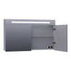 Saniclass 2.0 Spiegelkast - 120x70x15cm - verlichting geintegreerd - 2 links- en rechtsdraaiende spiegeldeuren - MDF - mat grijs SW371612