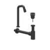 IVY Pact Ensemble de lave-mains - Contour - montage en saillie - surélevé - bonde always open - Noir mat PED SW1031746