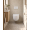 Pack WC QeramiQ Dely Swirl Compact - réservoir encastrable Geberit UP320 - avec bâti-support Burda - abattant slim - plaque de commande en pierre naturelle marbre blanc - boutons ronds - blanc mat SW1595654