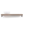 Looox Wood collection plan sous vasque - 120x46cm - Avec porte-serviettes inox brossé - Chêne massif vieux gris SW73141
