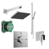 Hansgrohe Showerselect Ensemble de douche - élément encastré - mitigeur thermostatique - pomme de tête - support de douchette - barre coulissante - flexible de douche - bras mural - coulisseau - douchette à main barre - chrome SW1204552