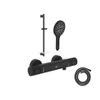 Grohe Grohtherm 1000 Performance Doucheset - douchekraan - glijstang - ronde handdouche - doucheslang - phantom black (zwart) SW1204266