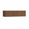 H&R Badmeubelen Juice Wastafelonderkast - 160x45x40cm - rechterhoek afgerond - 2 lades - geïntegreerde greep - Dark oak SW1110481