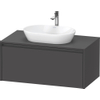 Duravit Ketho 2 meuble sous-lavabo avec plan console avec 1 tiroir 100x55x45.9cm avec poignée anthracite graphite mat SW771903