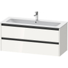 Duravit Ketho.2 Wastafelonderbouwkast - met 2 laden - voor enkele wastafel - 121x48x55cm - met grepen antraciet - hoogglans wit SW772936