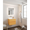 MONDIAZ VICA Badkamermeubelset - 60cm - 2 lades - wasbak Cloud midden - 0 kraangaten - solid surface ocher SW411090