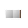 INK SPK1 spiegelkast – 120x60x14 cm – 2 deuren, dubbelzijdige spiegeldeuren – Noten (Bruin) mat SW493772