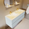 Mondiaz VICA-DLUX ensemble de meuble de salle de bain - 120cm - meuble sous-vasque argile - 4 tiroirs - lavabo encastré nuage double - 2 trous de robinet - version haute de 60cm - ostra SW1085774