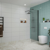 Fortifura Galeria Douche à l'italienne - 60x200cm - verre nervuré - Noir mat SW876962
