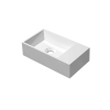 INK Contra Lavabo compact - 40x22x12cm - cuve à gauche - 0 trous de robinet - polystone blanc brillant SW352227