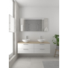 Bruynzeel Combo badmeubelset 150x45cm 2 wasbakken 4 lades met spiegel met softclose ceramic mat wit SW383640 Bruynzeel Combo badmeubelset 150x45cm 2 wasbakken 4 lades met spiegel met softclose ceramic mat wit SW383640