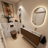 MONDIAZ TURE-DLUX Meuble toilette - 120cm - Rust - EDEN - vasque Glace - position droite - sans trou de robinet SW1103505