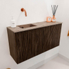 Mondiaz JOYA-DLUX 80cm toiletmeubel - kleur Walnut - Wastafel FAYE positie Links Zonder kraangat kleur Arena. SW1424323