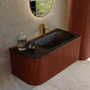 Mondiaz KURVE Ensemble meuble de salle de bains - 95x46x40cm - 1 tiroir - 1 porte - lavabo solid surface - droit - 1 trou de robinet - Ruby SW1415414