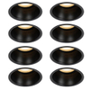 QAZQA Dept Spot encastrable moderne - set de 8 - 8,8x8,8x9,2cm - dimmable - IP44 - noir mat SW1209701